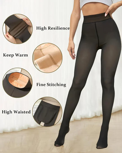 Luxury Translucent Fleece Tights — Stay Warm, Look Effortlessly Stylish