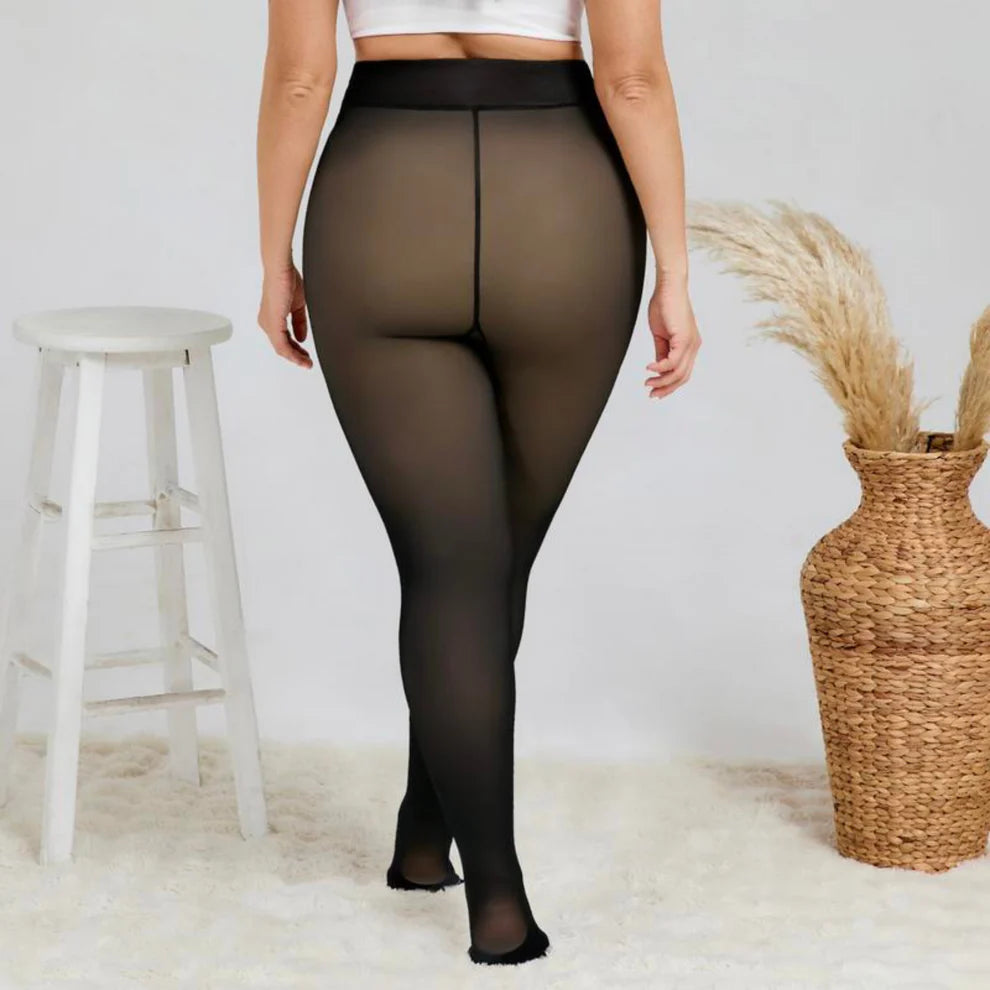 Luxury Translucent Fleece Tights — Stay Warm, Look Effortlessly Stylish