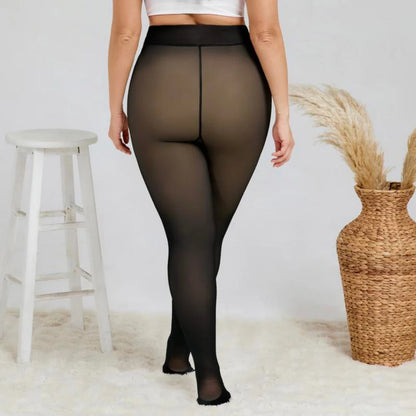 Luxury Translucent Fleece Tights — Stay Warm, Look Effortlessly Stylish