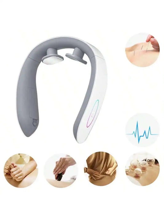 1PC Battery White Cervical Massage Device Multi Functional Neck Protection and Neck Relaxation Massager Portable Portable Neck C
