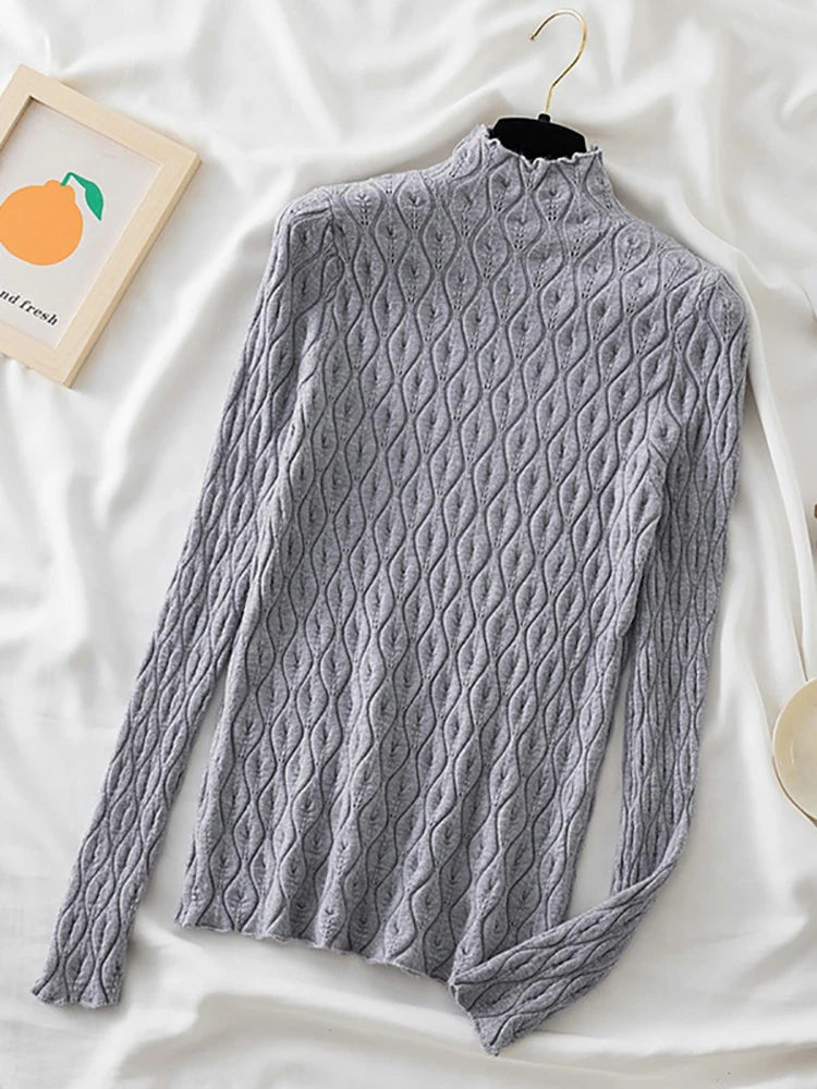 2025 Cashmere Turtleneck Women Sweaters Autumn Winter Warm Pullover Slim Tops Knitted Sweater Female Jumper Soft Pull  Tops