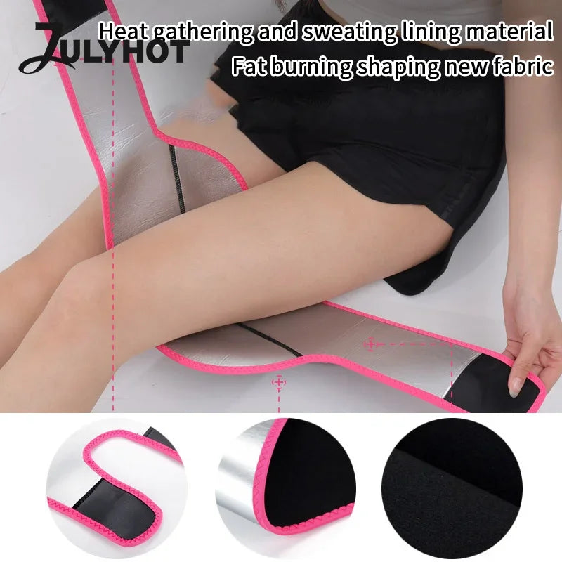 1Pair Adjustable Sauna Thigh Trimmer Belt For Women - Sweat - Boosting Leg Shaper Wrap For Workout, Training & Shaping