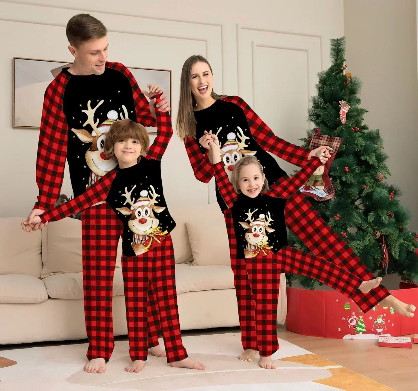 2025 Xmas Family Matching Pajamas Letter Print Adult Kid Baby Family Matching Outfit Mother Daughter Kids Christmas Family Pj's