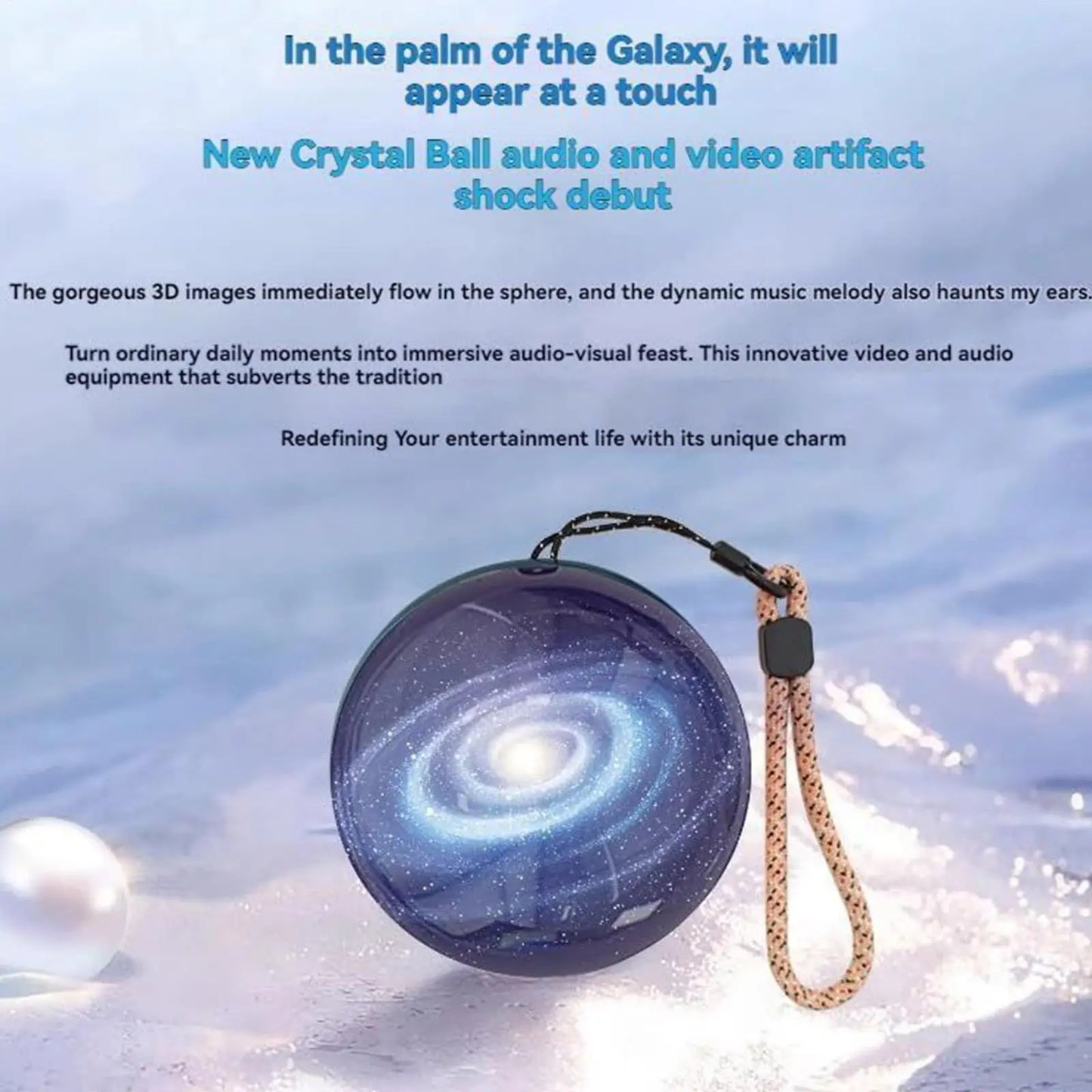 Crystal Ball Video Player 2.7 Inch Crystal Memory Ball Uploadable Videos Sphere for Kids Adults Celebration Party Christmas