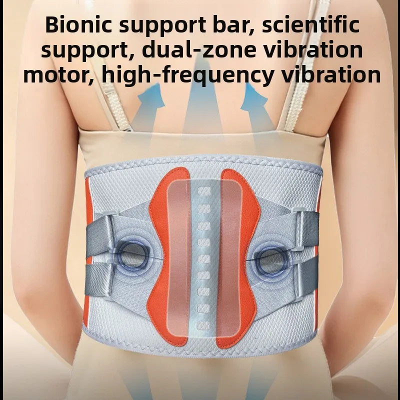 Heated Waist Belt, Hot Compress Infrared Double Motor Vibration Waist Massager Charging Multi-function Relaxation Warm Palace
