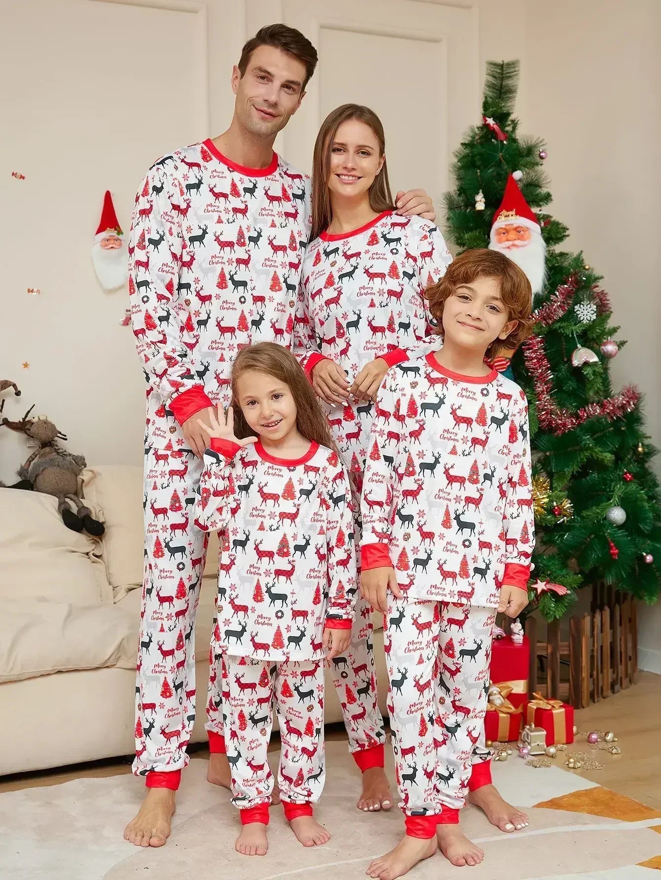 2025 Xmas Family Matching Pajamas Letter Print Adult Kid Baby Family Matching Outfit Mother Daughter Kids Christmas Family Pj's