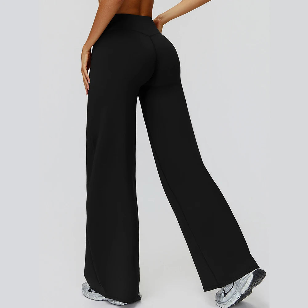 Warm Yoga Pants Women Bell Bottoms High Waist Sport Flare Pants Gym Fitness Leggings Female Legging Tummy Control Wide-leg Pants