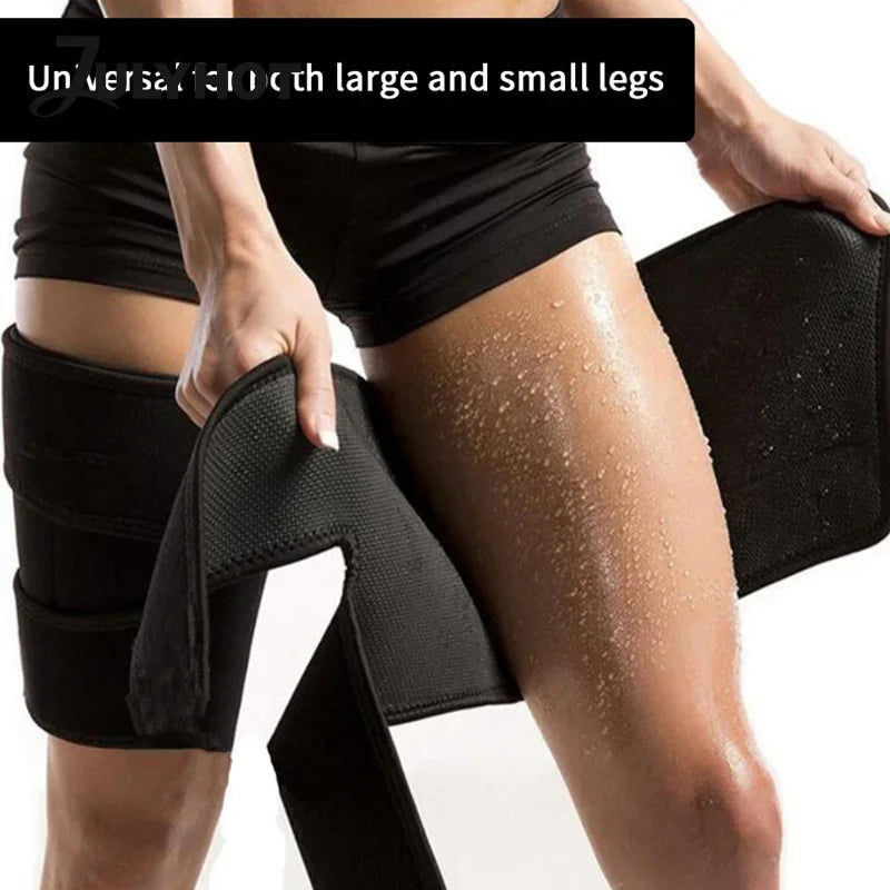 1Pair Adjustable Sauna Thigh Trimmer Belt For Women - Sweat - Boosting Leg Shaper Wrap For Workout, Training & Shaping