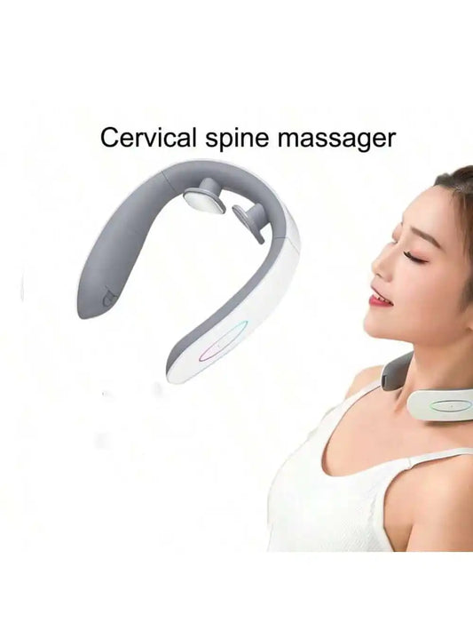 1PC Battery White Cervical Massage Device Multi Functional Neck Protection and Neck Relaxation Massager Portable Portable Neck C