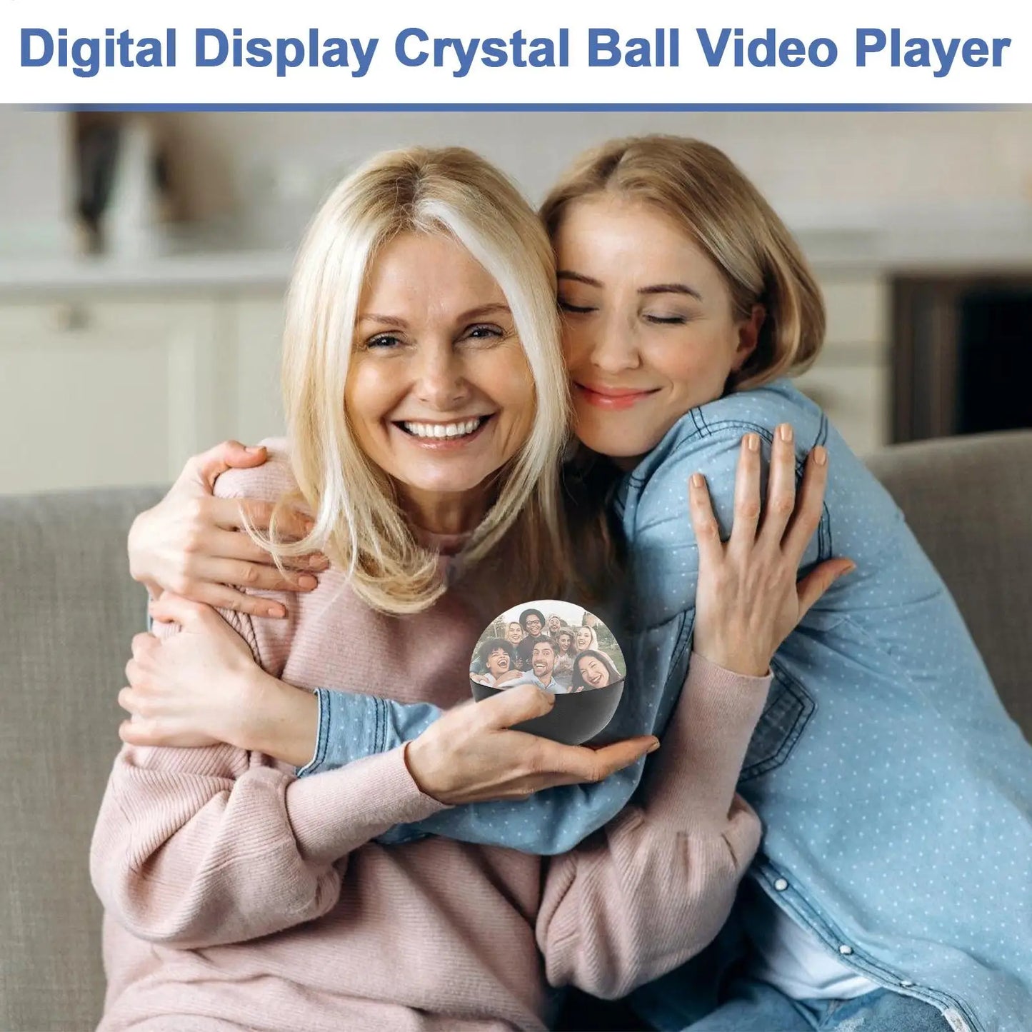 Crystal Ball Video Player 2.7 Inch Crystal Memory Ball Uploadable Videos Sphere for Kids Adults Celebration Party Christmas