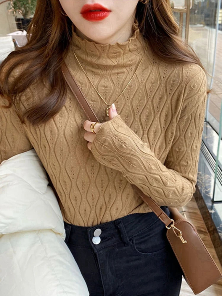 2025 Cashmere Turtleneck Women Sweaters Autumn Winter Warm Pullover Slim Tops Knitted Sweater Female Jumper Soft Pull  Tops