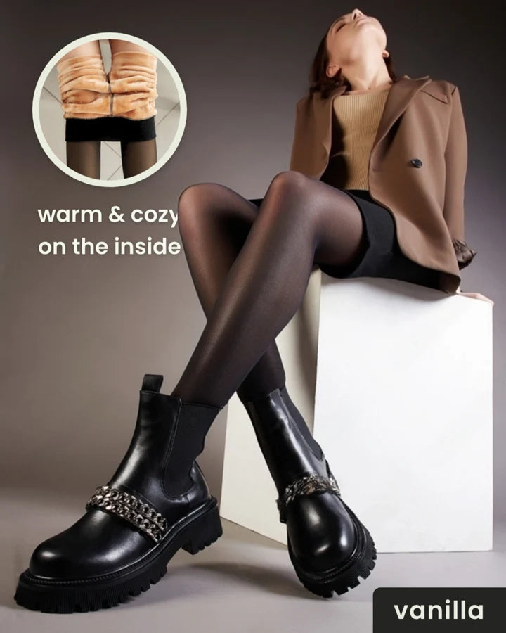 Luxury Translucent Fleece Tights — Stay Warm, Look Effortlessly Stylish
